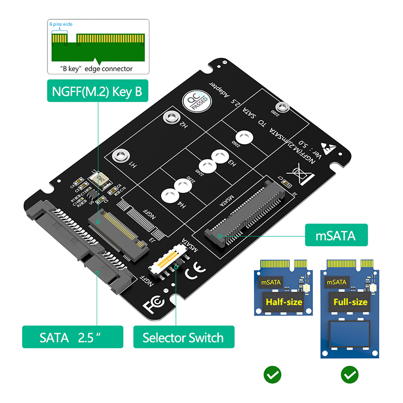 M.2 NGFF mSATA SSD naar SATA 3 - Memory Card Ssd recensie en prijs